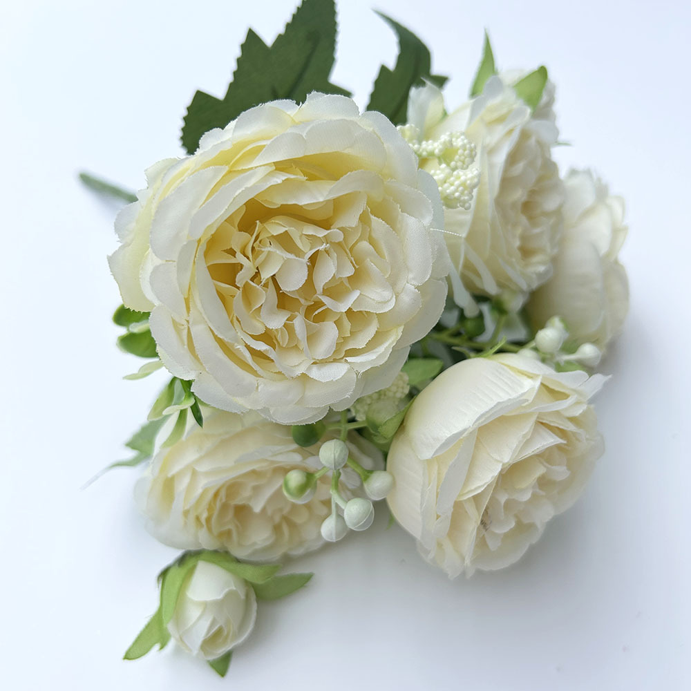 Simulation 5 Spring Peony Korean-style Bundle Rose Peony Simulation Flower Home Wedding Rose Bundle Decoration_voghion.com