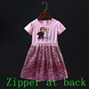 Dress, children's skirt, small princess costume, children's clothing, suitable for import, “Frozen”, western style, with short sleeve