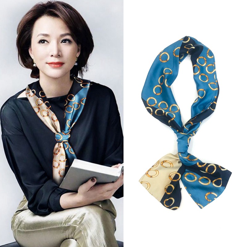 Women's Elegant Simple Style Geometric Chiffon Printing Silk Scarf display picture 1