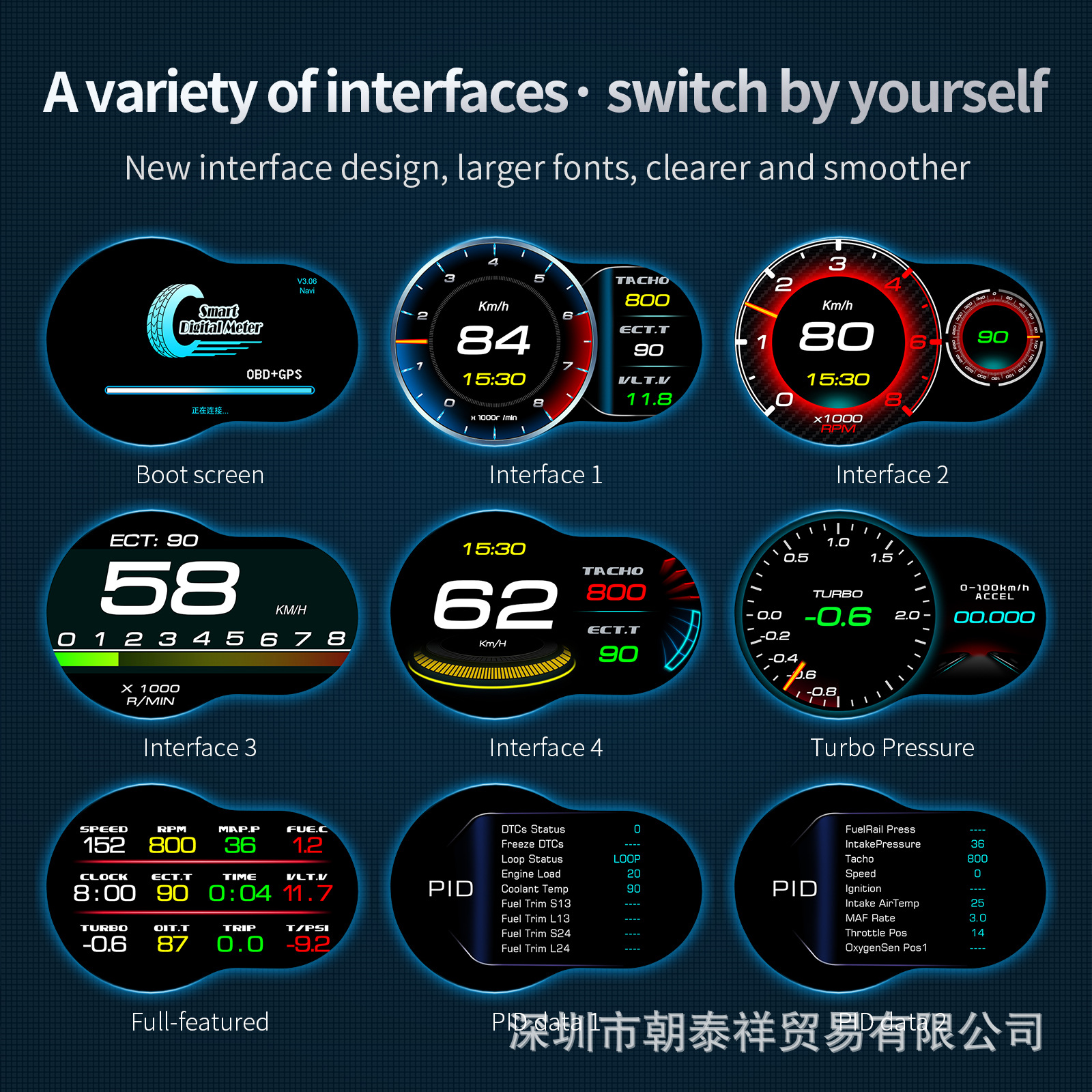 F9 coche hud monitor obd coche modificado LCD multifunción instrumento HD portátil temperatura del agua velocidad velocidad del vehículo