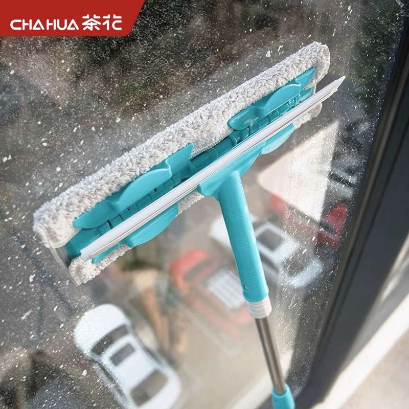 Camellia glass cleaning tool window cleaning household double-sided high-rise window cleaning housekeeping universal tool long brush