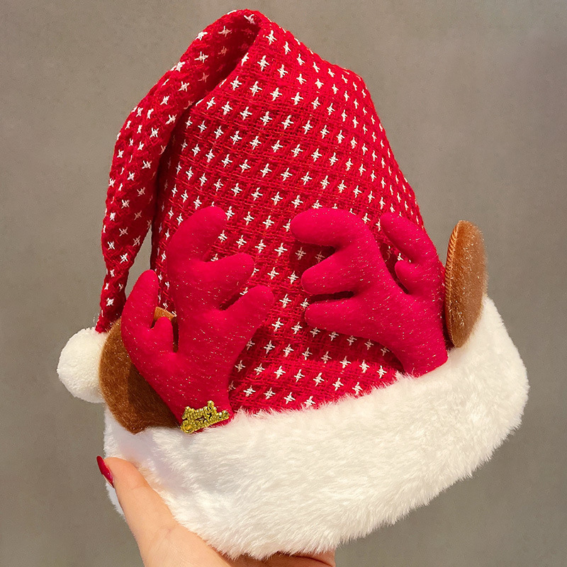 卸売りかわいいクリスマス帽子供成人サンタクロース帽子祝日衣装祝日プレゼントぬいぐるみ雪人帽|undefined