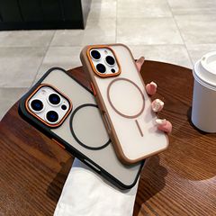 アップル16Proフロスト磁気吸引携帯ケースシンプルな肌感iPhone15pro耐摩耗14保護カバーに適しています