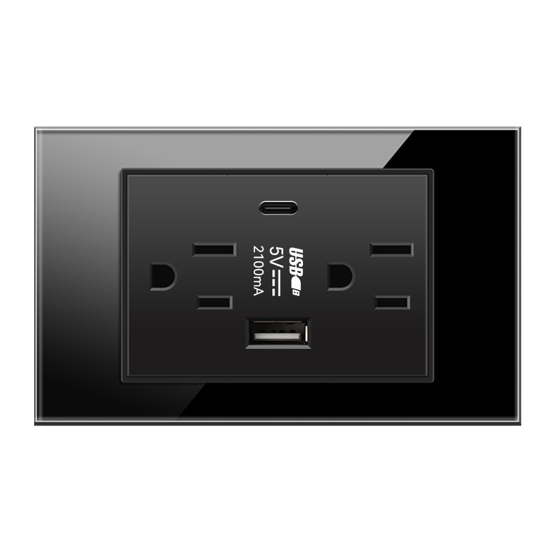 Versión horizontal americana de seis agujeros USB + tipo-c
