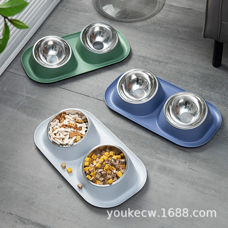 Новый пластиковый нескользящий наклон двойной чаша кольцо утечки-доказательство брызг-доказательство собака чаша