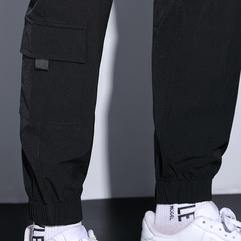 工装裤子男春秋季直筒裤男款青少年束脚裤男士复古休闲九分裤男款