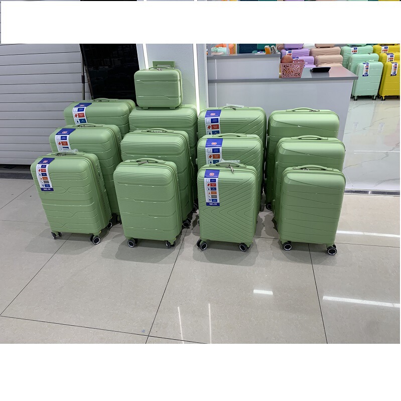 Factory wholesale pp material suitcase 12-piece set of semi-finished large-capacity suitcase mute universal wheel trolley case