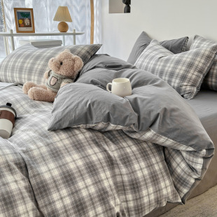 Water-washed cotton quilt cover single-piece non-cotton cotton quilt cover four-piece student dormitory single sanding sheet 150x20