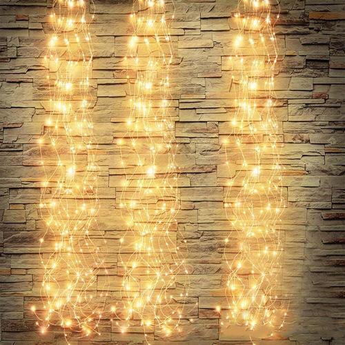 LED solar waterfall lights tree vine branches waterproof copper wire lights wedding decoration lights courtyard Christmas lights