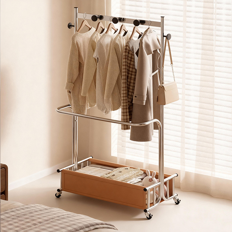 Floor-Standing Clothes Rack for Bedroom, Home and Living Room, New High-End Style, Does Not Take up Space, Removable Coat Rack, Clothes Storage Rack
