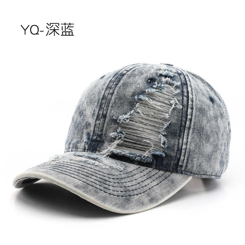 Personalidad coreana retro mujer primavera y otoño color sólido agujero agua lavable placa gorra gorra de lengua de pato hombre al aire libre sombrero de béisbol protector solar