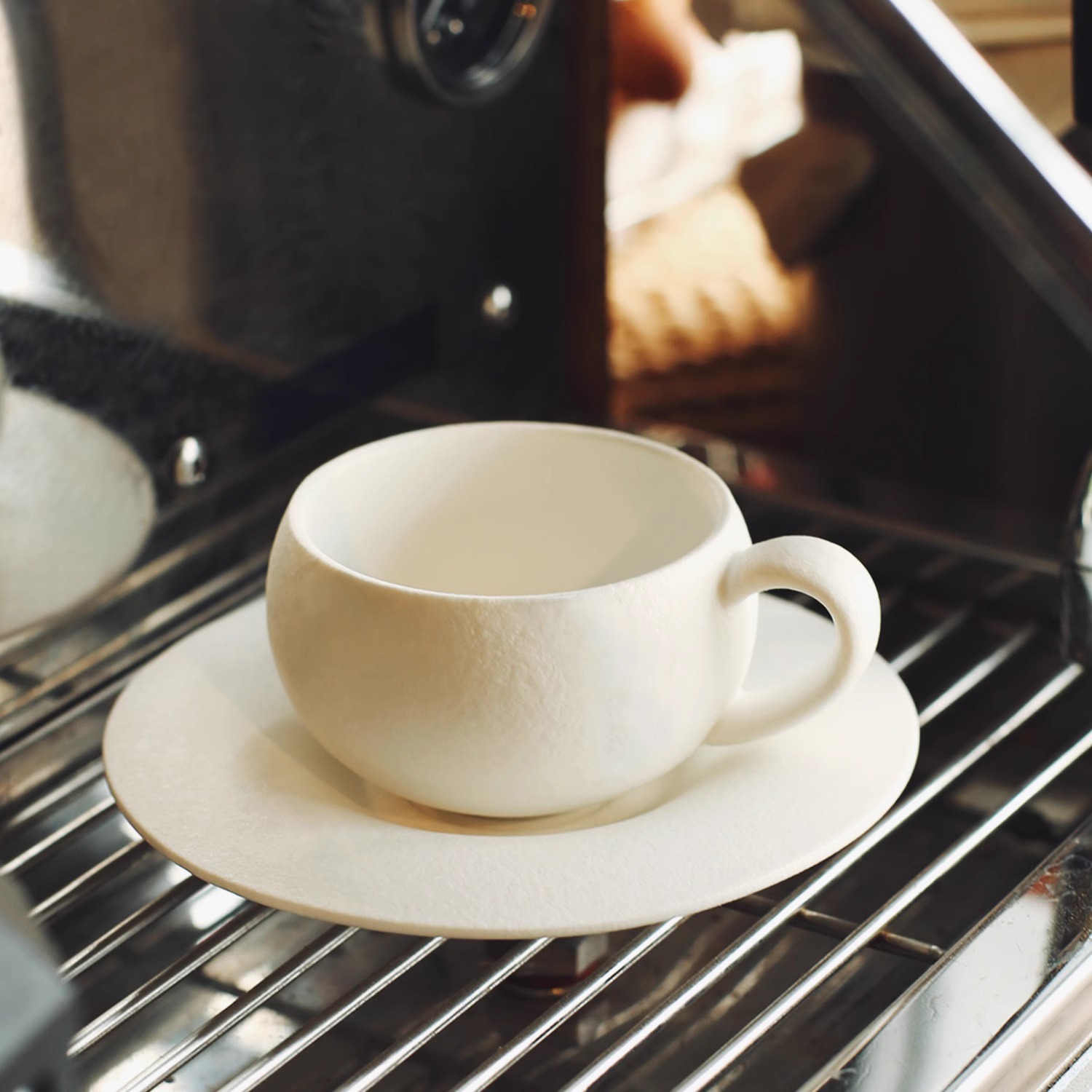 Espresso casero para la tarde, taza de té, un plato para parejas, taza de café de alto valor, plato, taza de té exquisita