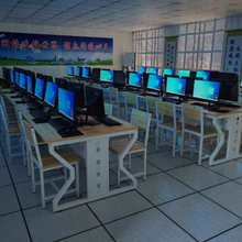 可机房电脑桌编程中小学生学校考试桌教室机房桌子多媒体网吧