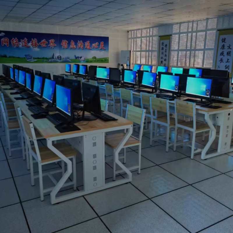 可机房电脑桌编程中小学生学校考试桌教室机房桌子多媒体网吧