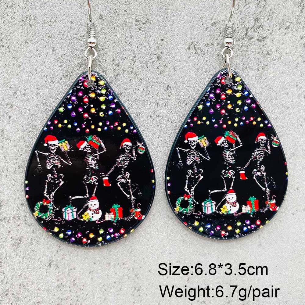 Women's Gender 1 Pair Christmas Cute U Shape Geometric Cartoon Character Enamel Arylic Ear Hook