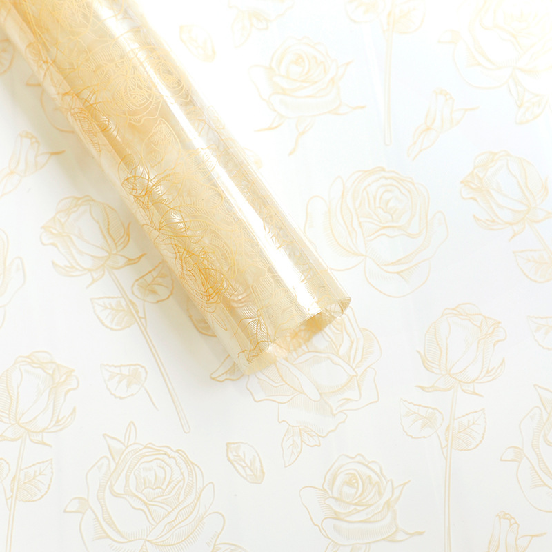 Huaxi rosa cristal OPP papel de embalaje de flores vidricola impresión transparente ramo de flores papel de embalaje de flores