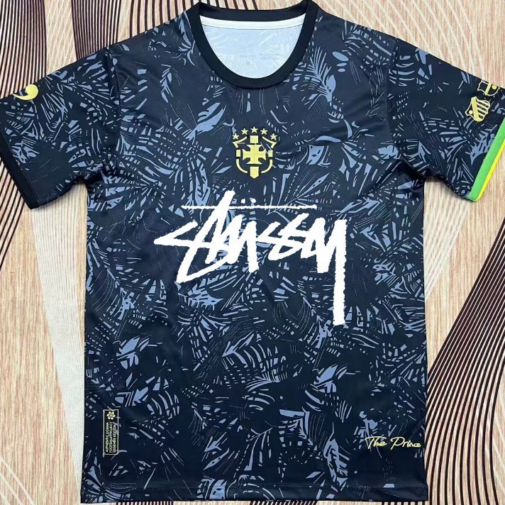 Stussy Jersey Brasil Flamengo Italia Edición conmemorativa Portugal París Francia Uniforme de fútbol
