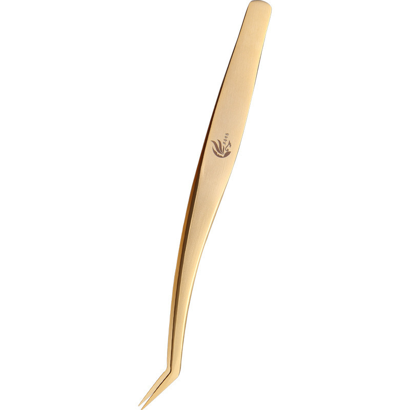 种植美睫嫁接假睫毛镊子加长嘴金羽夹易开花夹睫毛夹工具金色镊子