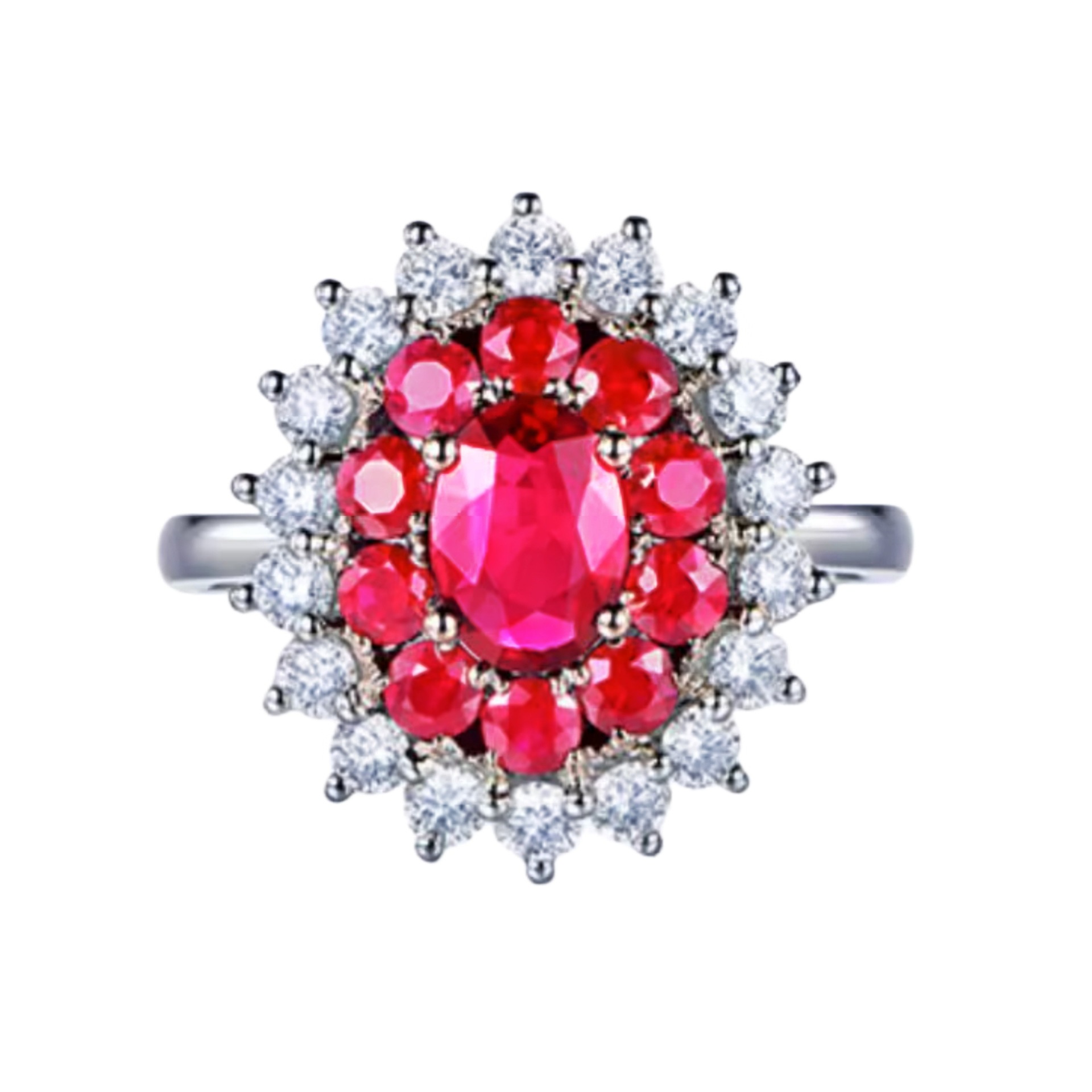 Anillo de imitación de zafiro natural estilo princesa Diana para mujer, chapado en oro de 18 quilates, con incrustaciones de diamantes y piedras preciosas de colores. ¡Oferta imperdible!_voghion.com