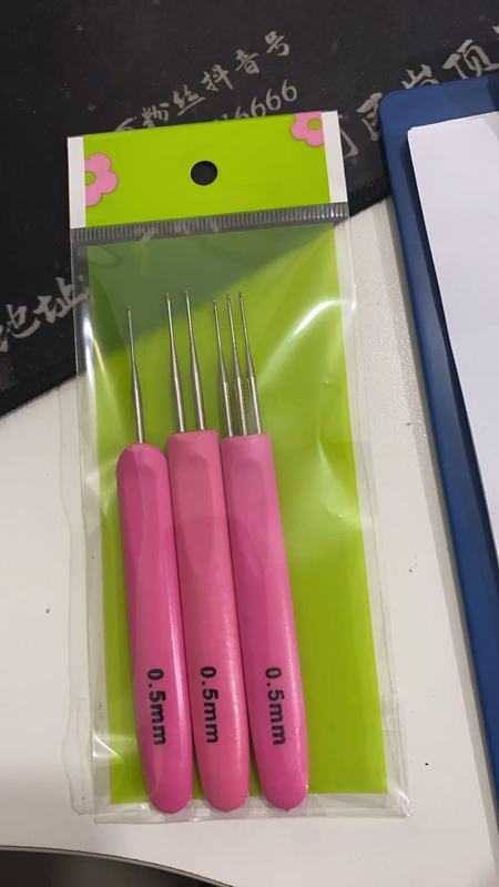 汚いお下げのかぎ針のダブルヘッドの多頭の汚いお下げの針の専門の針のdiyの編む工具の髪の手作りの毛髪の編み物|undefined