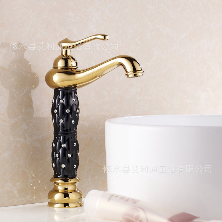 Grifo Antiguo Estilo Europeo para Lavabo de Cobre para Agua Fría y Caliente para Baño