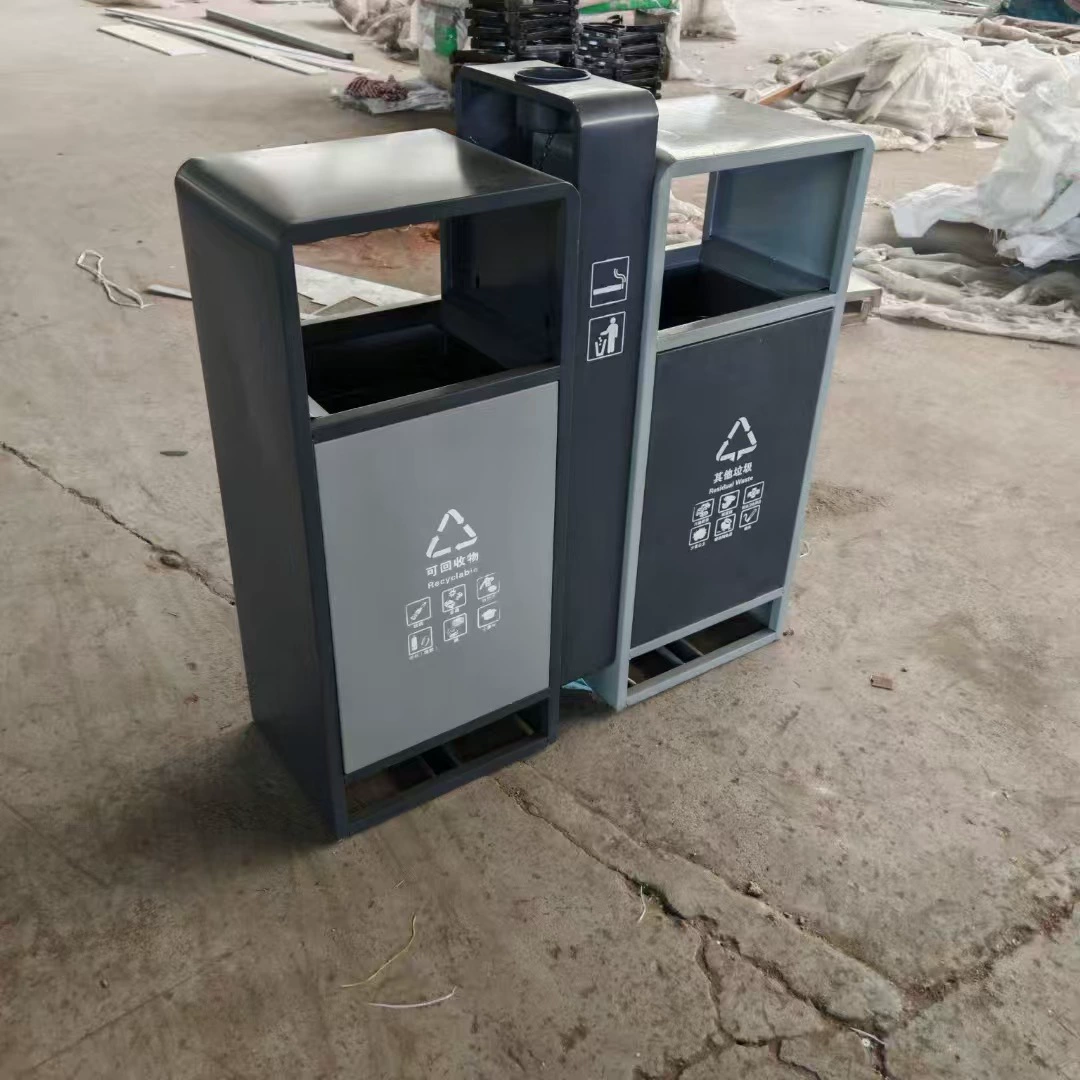 Прямые поставки с завода: уличный металлический мусорный бак для коммерческого использования, парков, общественных мест, антикоррозийный ящик для отходов с деревянной отделкой.