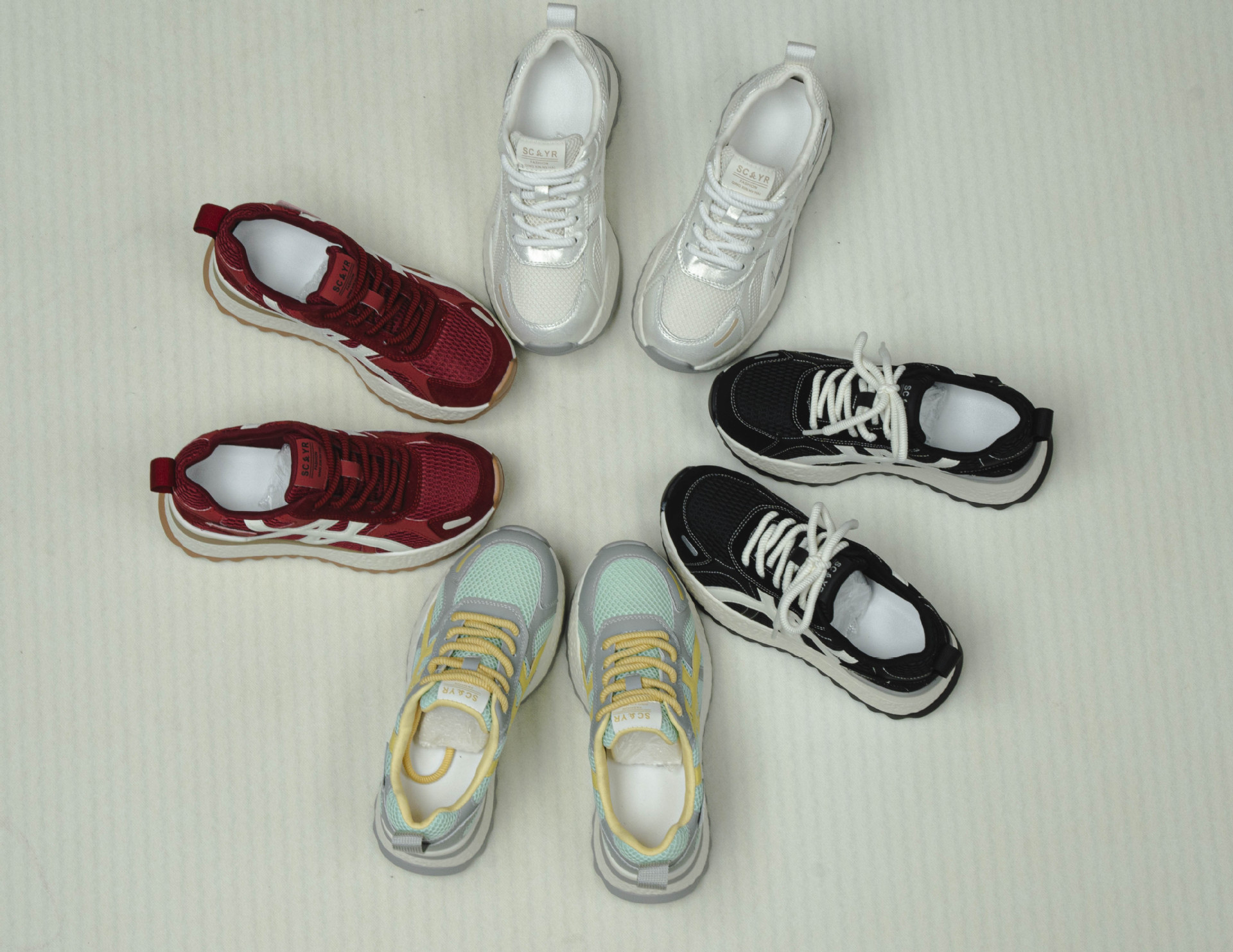 Giày sneaker nữ đế dày chunky phong cách thể thao thời trang mới thu 2026 — M2878 đen, M 2878m màu, M2878 màu đỏ, M2878 màu xanh lá cây chi tiết 15