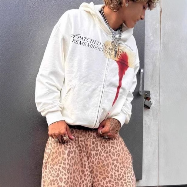 Men's Clothing Street Sweatshirt European And American Long Sleeved Pullover Hoodie Sweatshirt Dark Retro Punk Print Jacket_viptrois.com