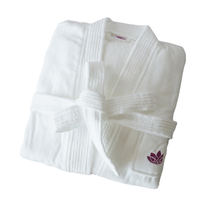 Hotel de cinco estrellas Albornoz puro algodón blanco Otoño e Invierno toalla material espesado algodón absorbente salón de belleza Albornoz camisón