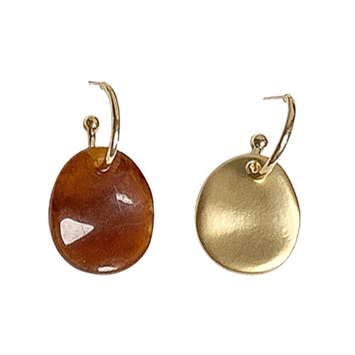 French retro personalized asymmetrical earrings for women Korean temperament internet celebrity acetic acid earrings niche earrings