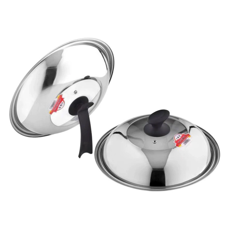 Рост круглой комбинированной крышки из нержавеющей стали с ручкой-подставкой Крышка кастрюли Оптовая Бытовая крышка из закаленного стекла Видимая крышка кастрюли