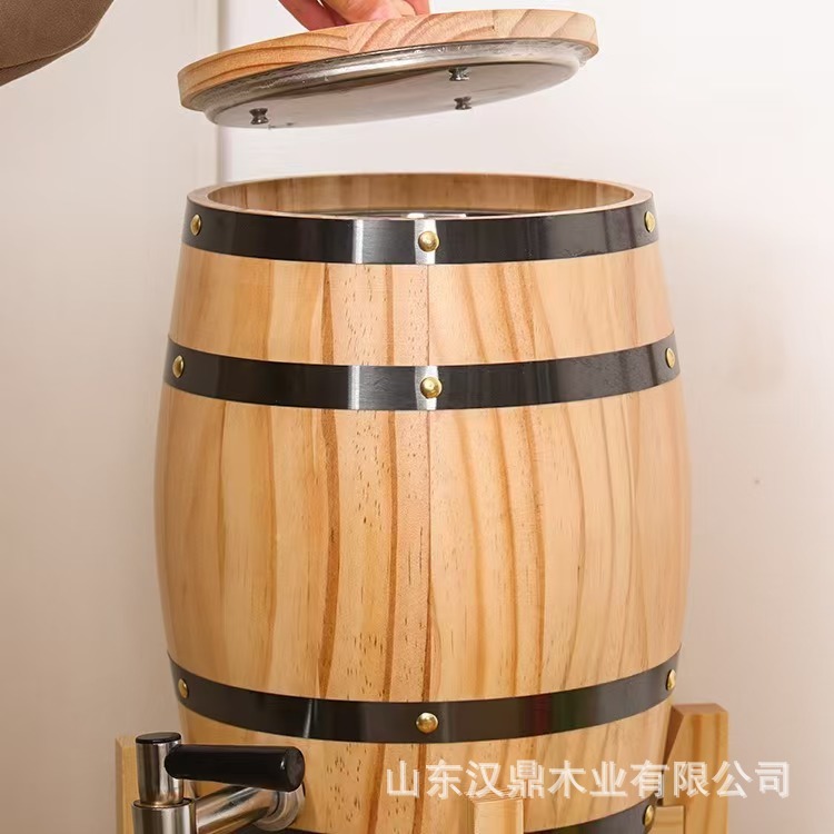 橡木酒桶桌面立式存酒桶家用啤酒葡萄酒装饰木桶酿酒白酒实木酒桶|undefined