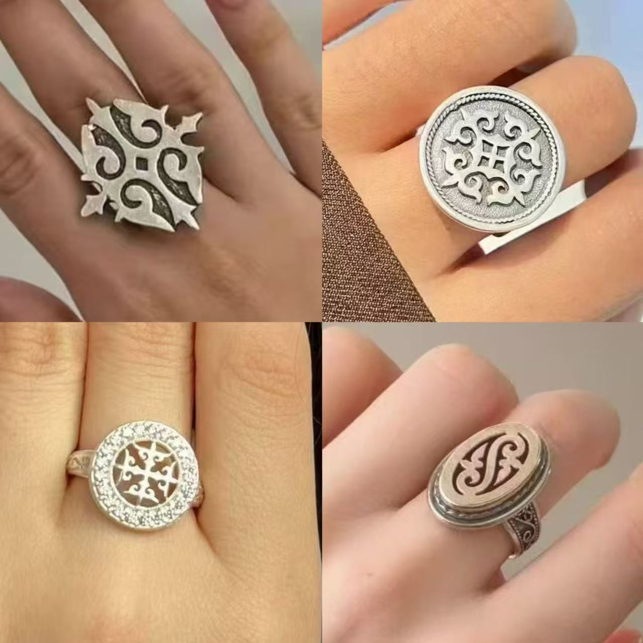 Ethnic retro sophisticated classic small design universal ring