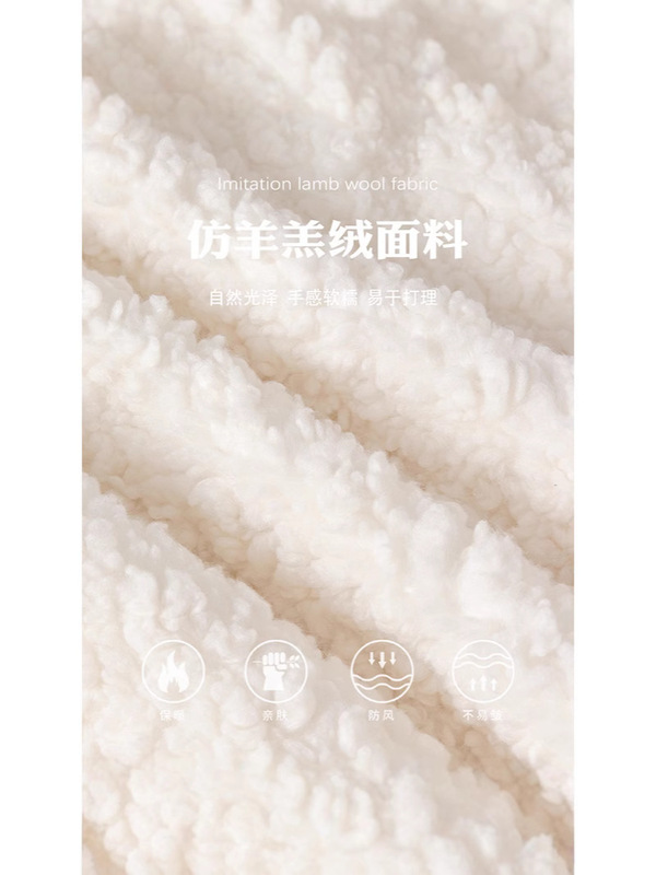 白色摇粒绒羊羔绒外套女秋冬季加绒厚棉衣短款羊羔绒过冬保暖穿搭|undefined