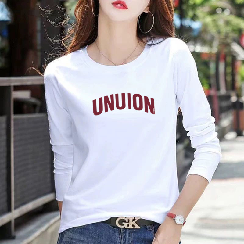 티셔츠 긴팔 화이트-UNUION