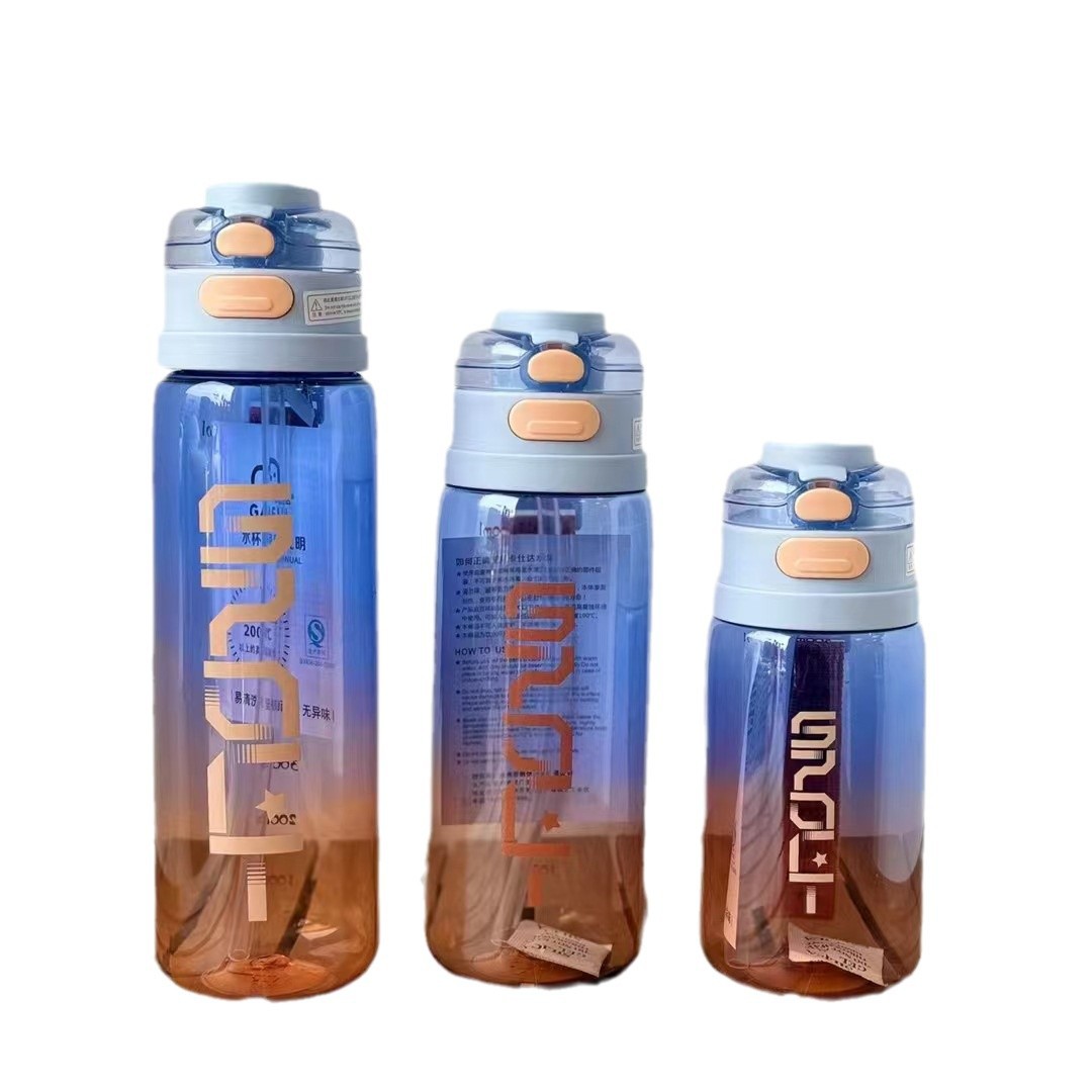 Nueva taza de plástico simple 1000ml taza de agua de gran capacidad para estudiantes deportes al aire libre taza creativa portátil