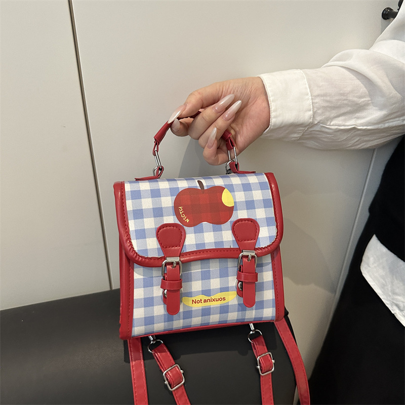 Placa fresca manzana coreana ins mochila de hombro de mujeres otoño invierno estilo de escuela universal mochila de niñas