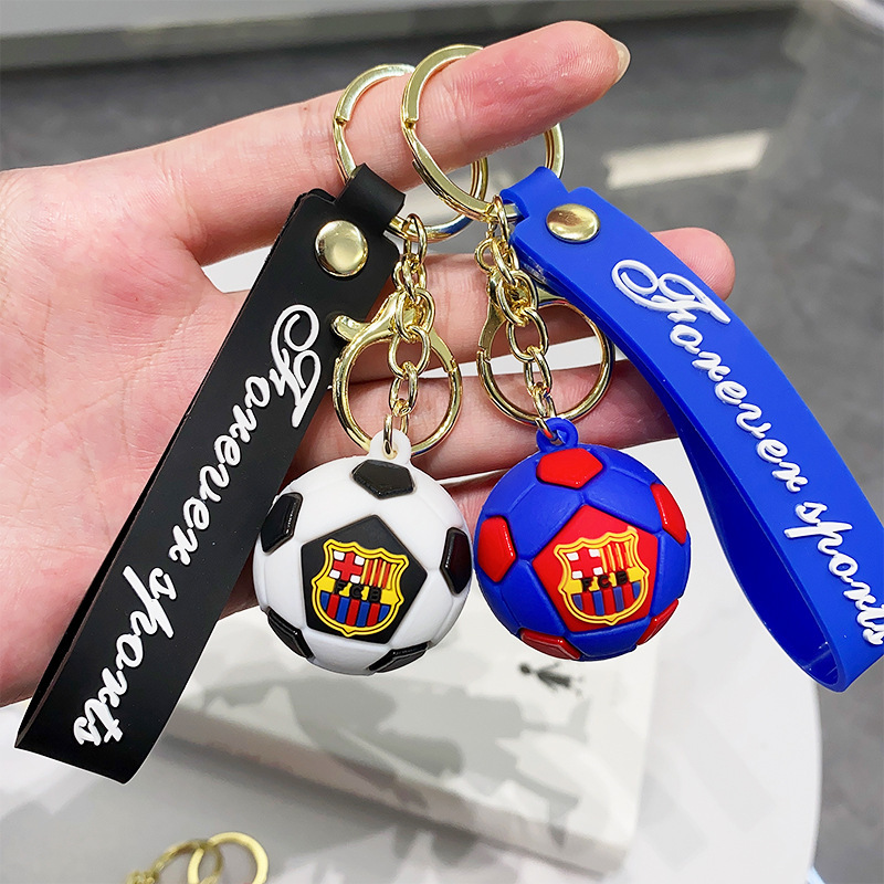 World Cup Commemorative Football Keychain Soft Rubber Tight Blind Box Catch Baby Machine Backpack Pendant Ring Chain Gift Wholesale