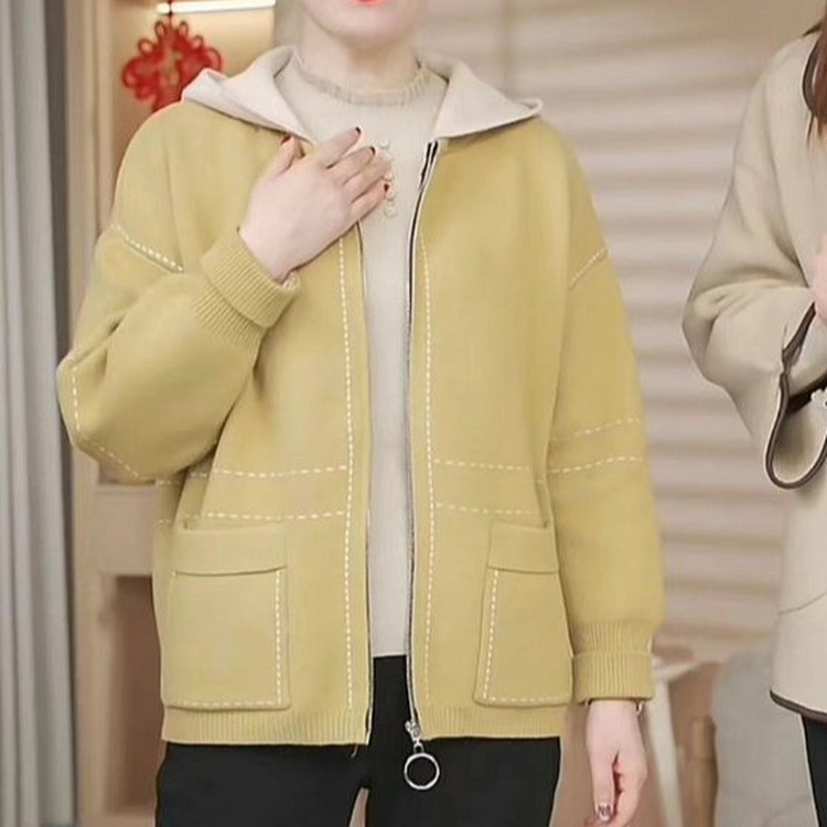 中老年妇女针织毛衣开衫妈妈春秋外套时尚红色本命年上衣服新年装|undefined