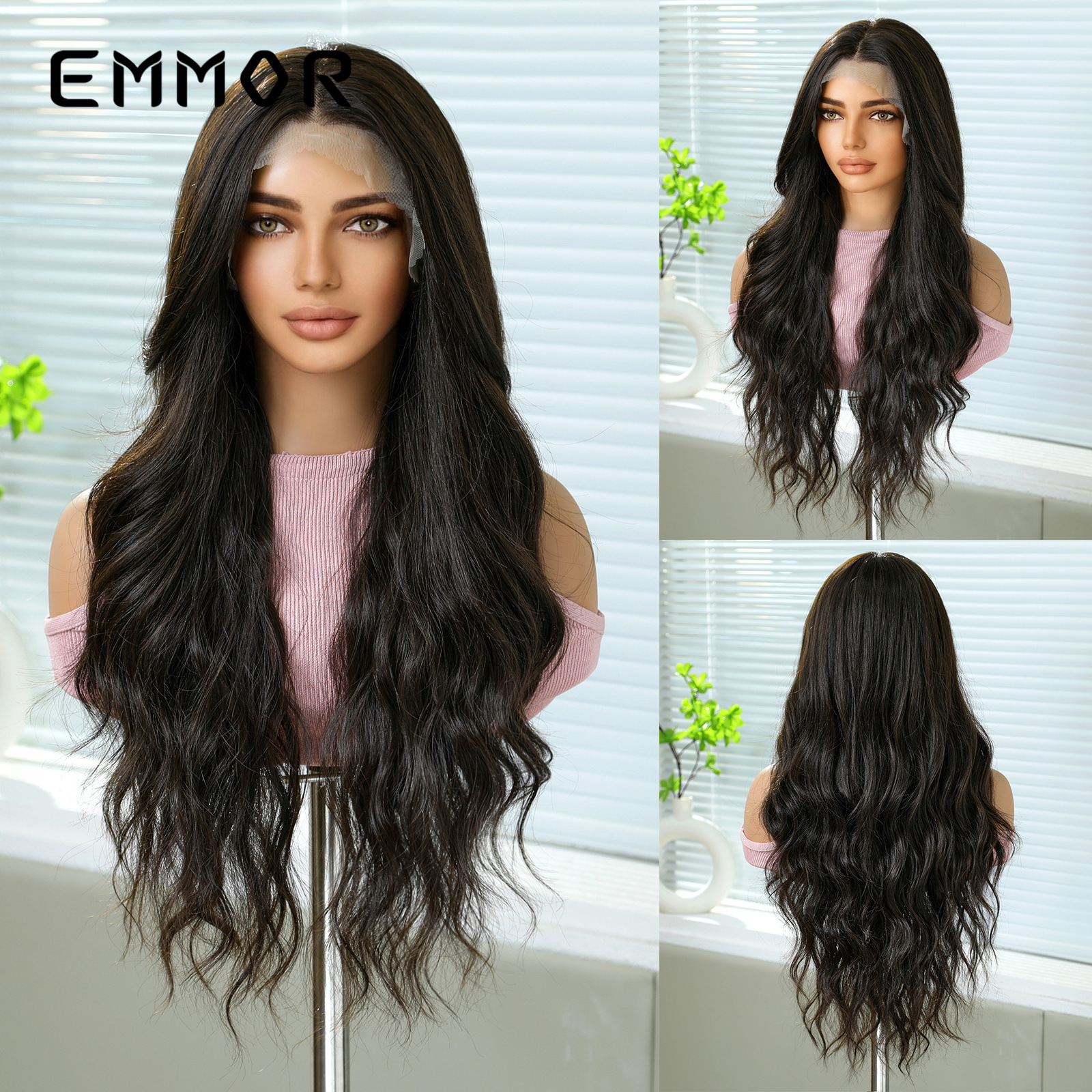 Transfronterizo 13*6 peluca de encaje frontal de gran superficie, corte intermedio, cabello largo y esponjoso dorado, cabello largo y rizado, cabello largo y largo