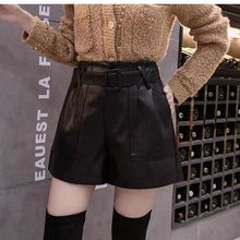 百搭高腰黑色秋冬季a字版皮裤2025新款裤子女士小个子皮短裤外穿