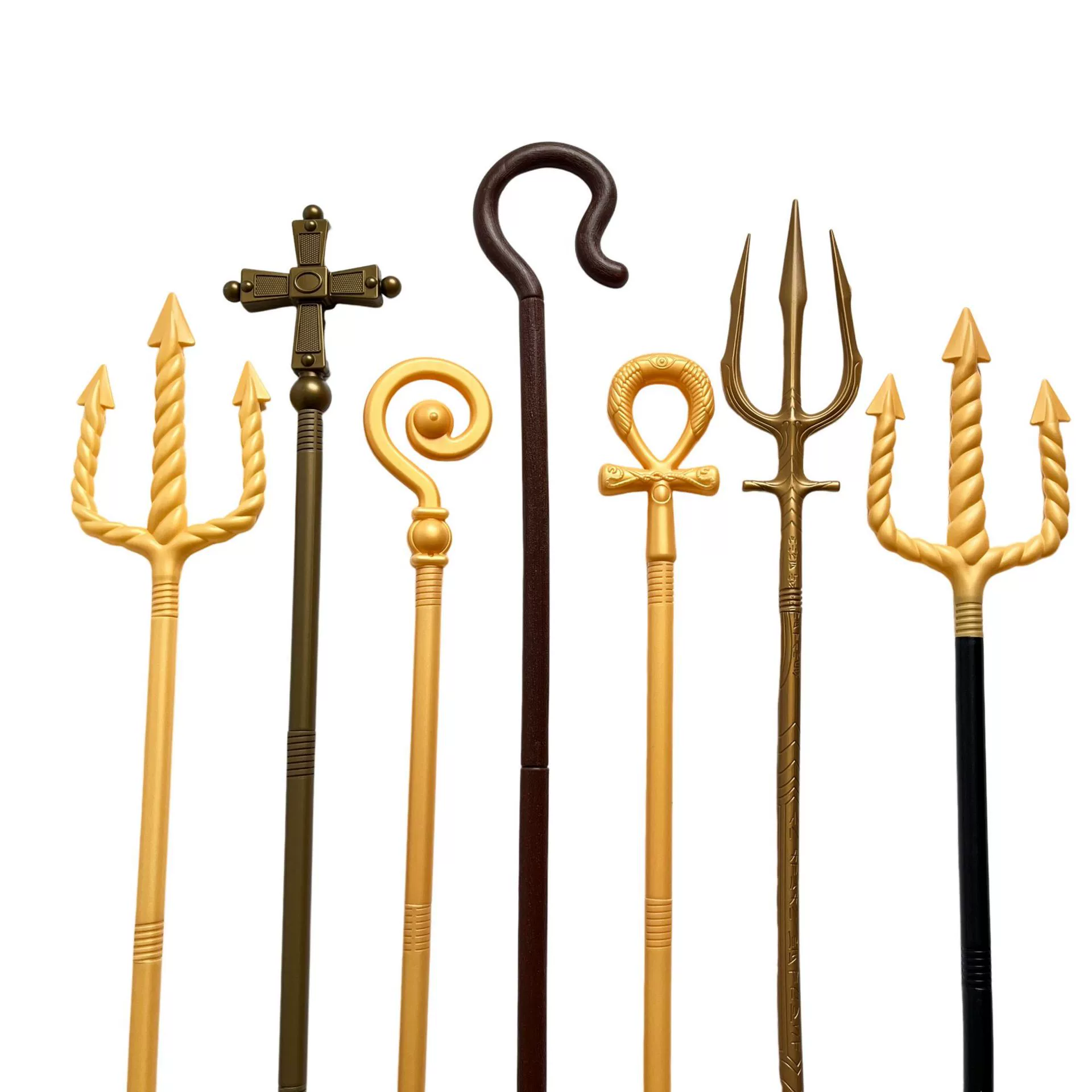 Трансграничная амазонка Хэллоуин Оружие Смерти Реквизит Золотой Непатон Вилка Трайдент Крест Фараона Скипетр