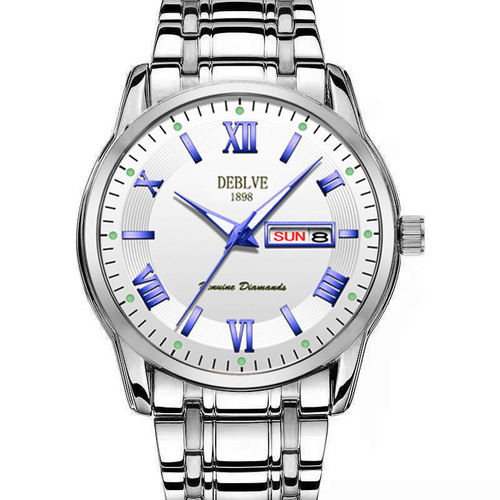 Watch dropshipping men's watch waterproof men's watch steel band watch double calendar quartz watch classic watch wholesale