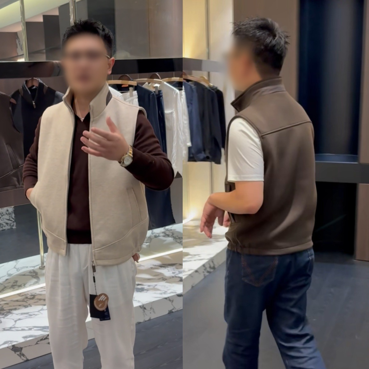 秋季上新潮流男士老钱风简约休闲时尚个性百搭立领无袖马甲外套