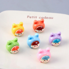 卡通立體變裝小妹妹玩偶樹脂配件 DIY發卡箱包配件頭飾鑰匙鏈掛件