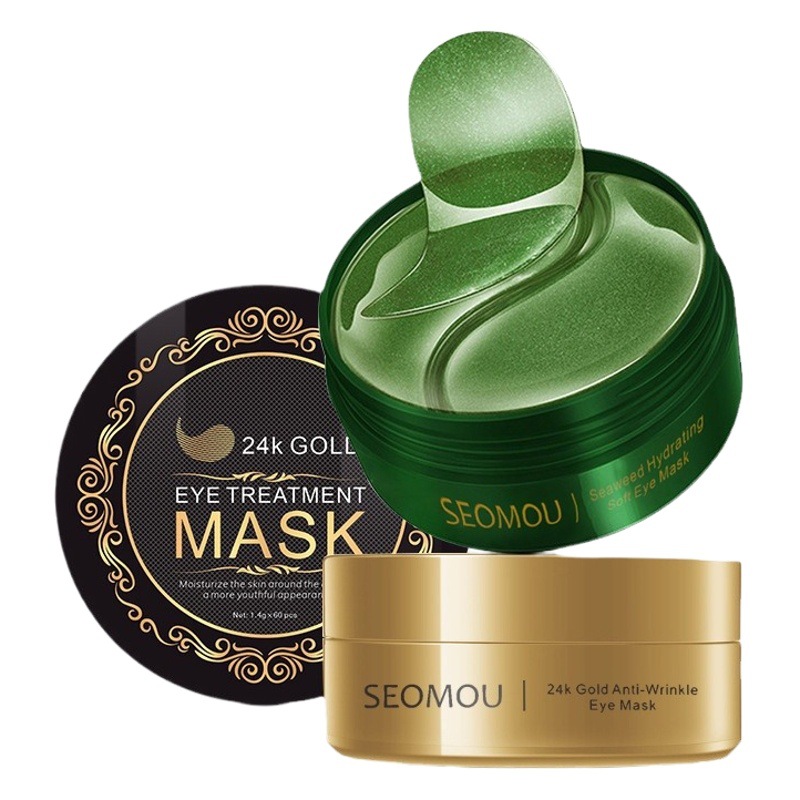 All English 24K Gold Crystal Eye Mask Cross-border Eye Bag Eye Mask Seaweed Eye Mask Wholesale for Foreign Trade