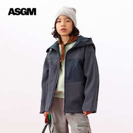 ASGM童装男童秋季三合一仿冲锋衣外套2025新款儿童上衣大童夹克潮