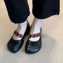真皮2025新款春秋女鞋牛筋软底羊皮舒适浅口民族风妈妈单鞋专业鞋