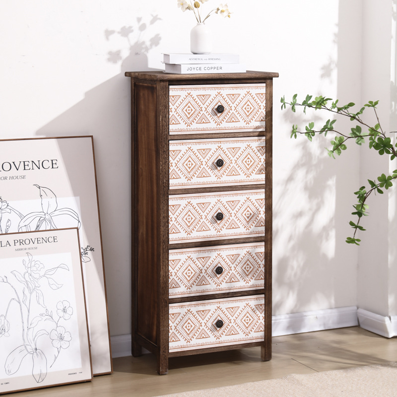 Cross-Border americano cajón gabinete de almacenamiento vintage armario pastoral juguete de múltiples capas de madera en el pecho de cajones creativa mesita de noche
