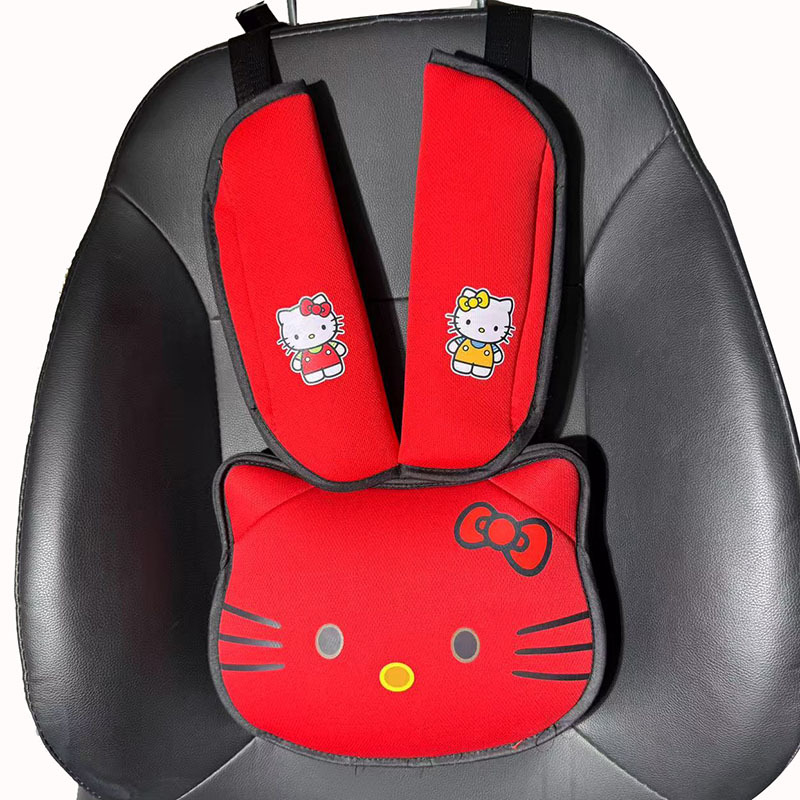 Cat Head Auxiliary Safety Belt Limiter Holder, Car Kids Safety Belt Adjustment Anti-Stranglehold Shoulder Protector